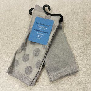NWT Vera Wang "Simply Vera" Dress Sox, Gray, Plain & Dots, One Size